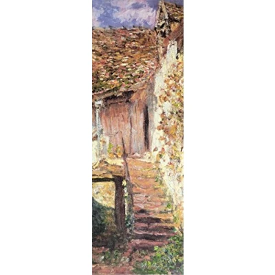 Abbildung von 1art1 Claude Monet Poster Die Treppe, 1878 Bilder Leinwand Bild Auf Keilrahmen XXL Wandbild Kunstdruck Als Leinwandbild 90x30 cm