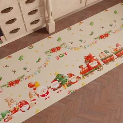Abbildung von PETTI Artigiani Italiani Weihnachtlicher Küchenteppich, Läufer für die Küche, Weihnachtsteppich, rutschfest und waschbar, Teppich Weihnachten, 52 x 180 cm, hergestellt in Italien