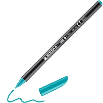 Abbildung von edding 1200 Fasermaler fein türkis (blau) 1 Stift Rundspitze mm Filzstift zum Zeichnen und Schreiben für Schule, Mandala