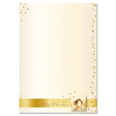 Abbildung von SIGEL DP033 Briefpapier Weihnachten Golden Times DIN A4 100 Blatt weihnachtliches Motivpapier