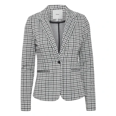 Abbildung von ICHI Ihkate Small Check Blazer, Damen, Größe: Medium, Cloud dancer