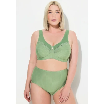 Abbildung von Ulla Popken Kelly Zonder Beugels Strashanger Tshirt BH, Damen, Größe: 120F, Moss green
