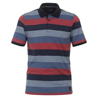Abbildung von Casamoda Gestreift Poloshirt, Herren, Größe: Large, Rot