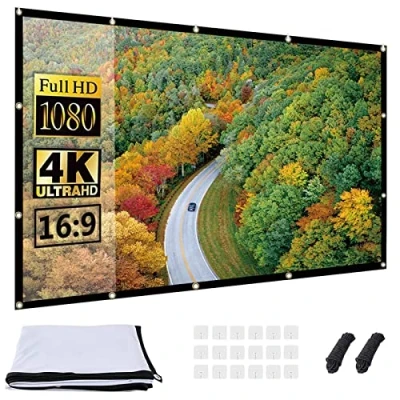 Abbildung von OWill Leinwand Beamer 100 Zoll,16:9 HD Faltbarer Leinwand, Anti Falten Doppelseitige Projector Screen,Tragbarer Projektor für Zuhause,Schule,Treffen