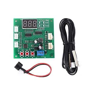 Abbildung von AILOVA PWM Treibermodul, DC 12 V 24 48 2 Kanal 4 Draht Lüfter Temperaturregler Drehzahlregler Anzeigemodul für PC Lüfter/Alarm