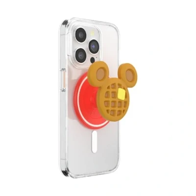 Abbildung von PopSockets: PopGrip Round für MagSafe Inklusive Adapterring Ausziehbarer Sockel und Griff mit einem Austauschbarem Top Smartphones Hüllen Mickey Waffle