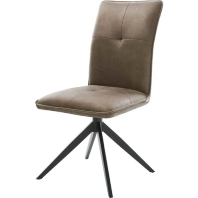 Abbildung von Drehstuhl Maddy Flex Mikrofaser Taupe Vintage Kreuzgestell breit Schwarz 360 drehbar Wippfunktion