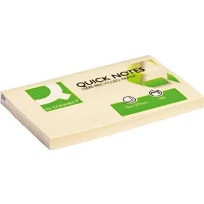 Abbildung von Q Connect KF05610 Haftnotizen Haftnotizblock 76 x 127 mm, gelb