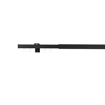 Abbildung von Vorhangschiene ausziehbar Gardinenschiene innenlauf, Gardinenstange, Innenlaufschiene, Deckenmontage, modern, 1 Lauf Schwarz 120 210 cm