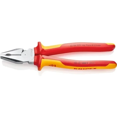 Abbildung von KNIPEX Kraft Kombizange isoliert mit Mehrkomponenten Hüllen, VDE geprüft verchromt 225 mm 02 06