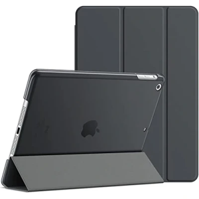 Abbildung von JETech Hülle für iPad Air (2013 Modell), Schutzhülle mit Ständer Funktion und Auto Schlaf/Wachen (Dunkel Grau)