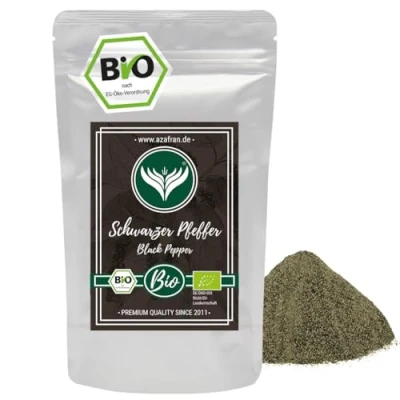 Abbildung von Azafran BIO Pfeffer (Pfefferkörner gemahlen) Pulver schwarz 500g
