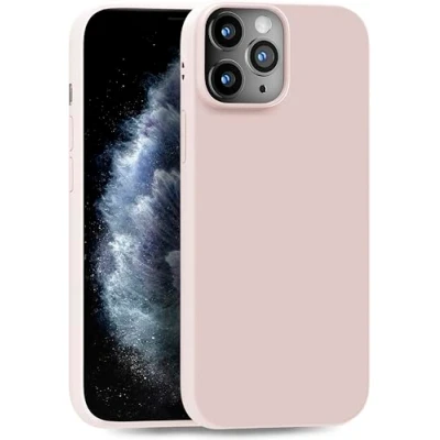 Abbildung von MyGadget Hülle kompatibel mit iPhone 11 Pro Max robuste Handyhülle TPU Case Slim Silikonhülle Back Cover Kratzfest Schutzhülle matt Baby Rosa