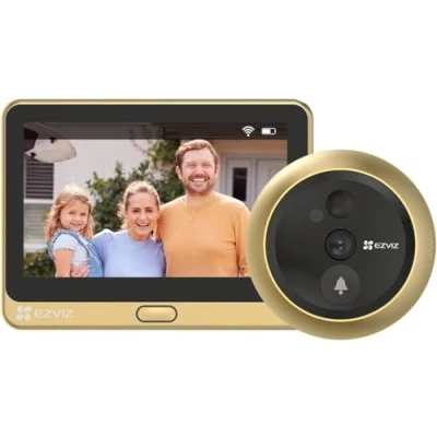 Abbildung von EZVIZ 2MP Video Türklingel mit 4,3 Zoll Farbbildschirm, WLAN Türspion 155 Sichtwinkel, Personenerkennung und Zwei Wege Audio, DP2C golden
