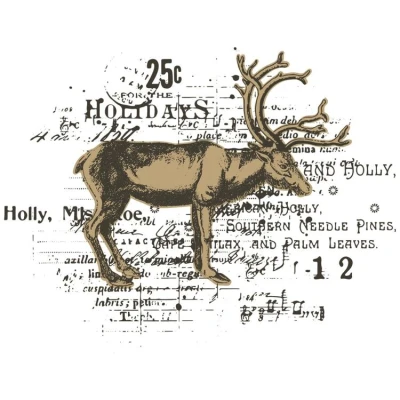 Abbildung von Sizzix Motivschablone Framelits Stanzschablone und Clear Stamps Reindeer, 2 Teile