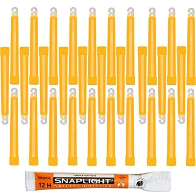 Abbildung von Cyalume SnapLight Knicklichter in Orange (30 er Pack) 15 cm Glow Sticks mit Haken am Ende ultra helle Light einer Leuchtdauer von 12 Stunden