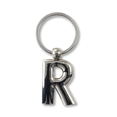 Abbildung von IF Metal Letter Keyring Personalised Alphabet Letters Silver R Schlüsselanhänger 7 Centimeters Silber (Silver)
