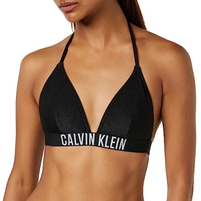 Abbildung von Calvin Klein Swimwear Triangle Bikinitop, Damen, Größe: Large, Black