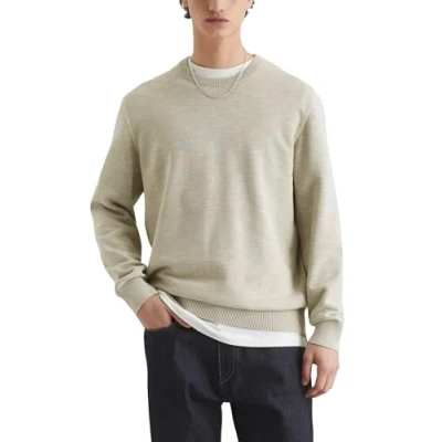 Abbildung von Marc O&#039;Polo Denim Loose IN DOUBLEFACEQUALITÄT Strickpullover, Herren, Größe: Large, Natural ecru