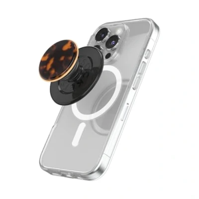 Abbildung von PopSockets: PopGrip Round für MagSafe Inklusive Adapterring Ausziehbarer Sockel und Griff mit einem Austauschbarem Top Smartphones Hüllen Tortoise