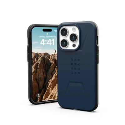 Abbildung von Apple iPhone 15 Pro Hülle MagSafe Kunststoff UAG Backcover/Hard Case Handyhülle Blau Shockproof/Stoßfest