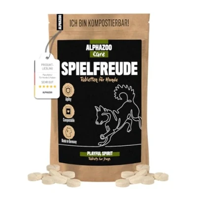 Abbildung von alphazoo Gelenktabletten Hund Spielfreude I Grünlippmuschel Glucosamin, Chondroitin &amp; Teufelskralle gegen Arthrose Gelenkschmerzen Tabs statt Gelenkkapseln Senior Adult Welpen 50 Stück