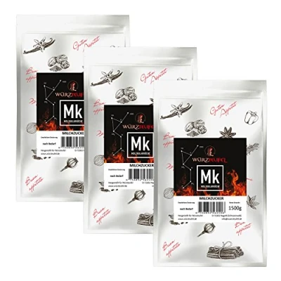 Abbildung von Milchzucker, Lactose, feines hochwertiges Laktose Pulver Hergestellt in Süddeutschland/Schwarzwaldmilch. 3 Beutel 1500g. (4,5 KG)