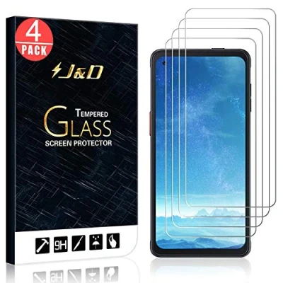 Abbildung von J&amp;D Kompatibel für Samsung Galaxy Xcover Pro Gehärtetes Glas Schutzfolie, 4 Pack Vorgespanntes Nicht Ganze Deckung Displayschutz Displayschutzfolie