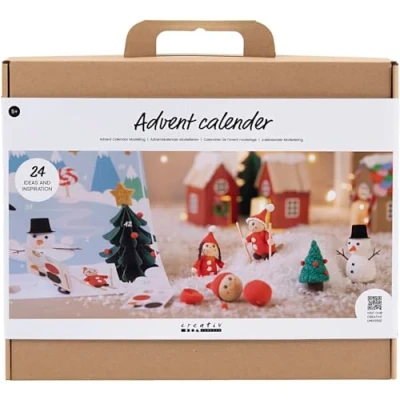 Abbildung von Creativ Company Bastelset Adventskalender Modellieren Wichtel Bastelzubehör Bastelmaterial DIY Handwerk