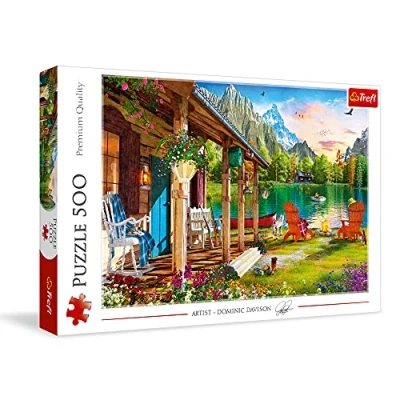 Abbildung von Trefl Puzzle Hütte in den Bergen 500 Teile, Puzzleteile