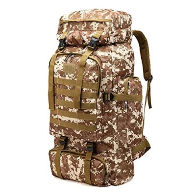 Abbildung von Extra großer Rucksack 80L Outdoor Bergsteigen camouflage Rucksäcke Wandern Daypacks Männer Frauen Militärische Taktische wasserdichte Gepäcktasche Leichte,Desert