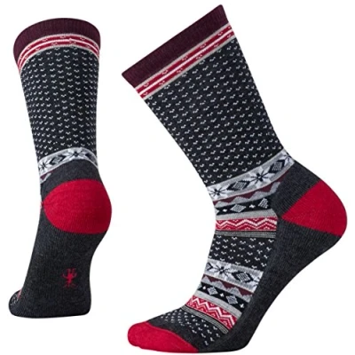 Abbildung von Smartwool Damen Cozy Cabin Crew Socken, Damen, Crew, Charcoal Heather, Small