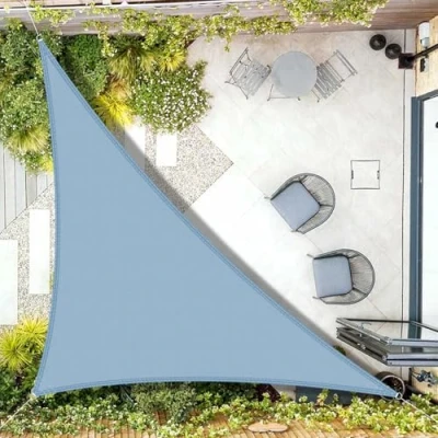 Abbildung von AXT SHADE Sonnensegel Wasserdicht Dreieck Rechtwinklig 3x3x4,25m Wetterschutz Sonnenschutz PES Polyester mit UV Schutz für Terrasse Balkon Garten Graublau