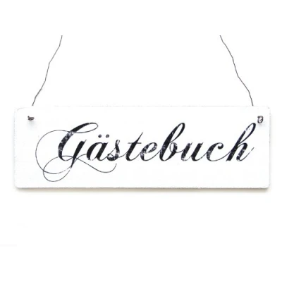 Abbildung von Interluxe Shabby Vintage Schild Dekoschild GÄSTEBUCH Hochzeit Restaurand Hotel Ferienhaus