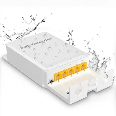 Abbildung von Outdoor Gigabit PoE Extender 1 in 4 Out, NICGIGA 5 Port 802.3af/at/bt Waterproof Repeater, Vlan, Extend 100 Meters(328 ft), Power Over Ethernet Splitter.