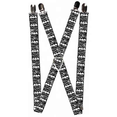 Abbildung von Buckle Down Unisex Erwachsene Suspenders Batman Outlines Black/White Strumpfhalter, Mehrfarbig, Einheitsgröße