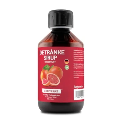 Abbildung von hCGC® Immunsystem Sirup SpeedBoost 2x 250ml, Vegan Zuckerfreies Getränkekonzentrat für 12,5L Fertiggetränk Fruchtsirup Booster mit Vitaminen, Magnesium &amp; L Carnitin Grapefruit