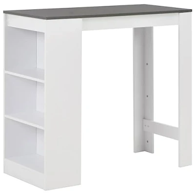 Abbildung von vidaXL Esstisch Bartisch mit Regal Weiß 110x50x103 cm (1 St)