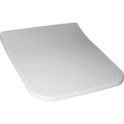 Abbildung von Villeroy &amp; Boch Architectura WC Sitz SlimSeat, Toilettendeckel mit Absenkautomatik, abnehmbarer Toilettensitz aus bruchsicherem Duroplast, Klodeckel Original Ersatzteil, eckig, Weiß Alpin, glänzend