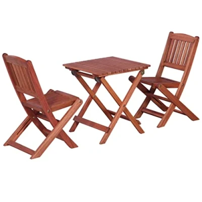 Abbildung von vidaXL Eukalyptusholz Massiv Bistro Set 3 TLG. Sitzgruppe Gartenmöbel Kinder