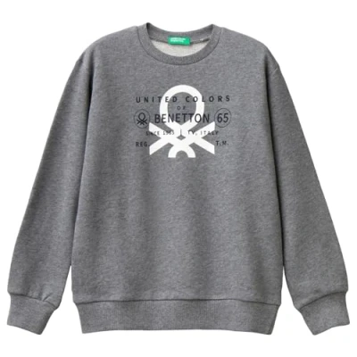 Abbildung von United Colors of Benetton Kinder und Jugendliche Trikot G/C M/L 3J68C10JM Kapuzenpullover, grau, 170 cm