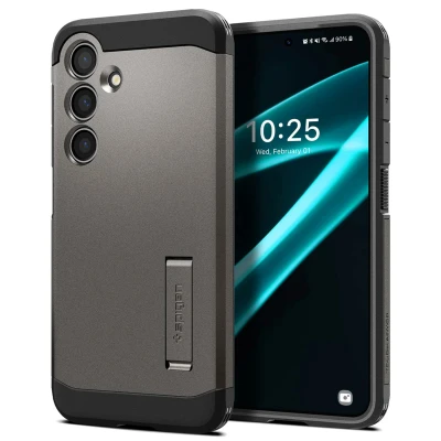 Abbildung von Samsung Galaxy S24 Plus Hülle Kunststoff Spigen Hard Case/Backcover Handyhülle Dunkelgrau Shockproof/Stoßfest