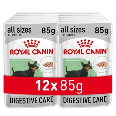 Abbildung von Royal Canin Digestive Care, Universal, jede Rasse, Mittelgroß (11 25 kg), Klein (5 10 Mini (=4 Fleisch, Gemüse, 85 g