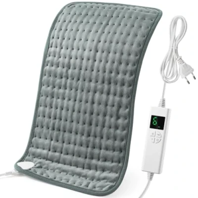Abbildung von OneAmg Heizkissen mit Abschaltautomatik, 44x84 cm Wärmekissen Elektrische 4 Stunden Timer und 6 Heizstufen, Heating Pad Digitaler Fernbedienung, Waschmaschinenfest Rücken Grau