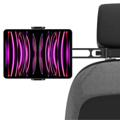 Abbildung von Spigen OneTap Universal Tablet Halterung Auto, Ausziehbare KFZ Kopfstützenhalterung, 360 Drehung für iPad Pro Air Mini, Galaxy Tabs, Amazon Fire HD 10 Kids Hülle, Smartphone und 4,7 13 Zoll Geräte