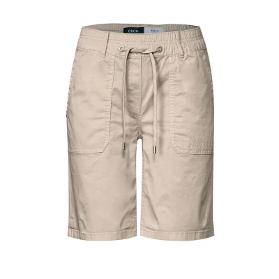 Abbildung von Cecil Twill IM Washedlook Shorts, Damen, Größe: Large, Beige