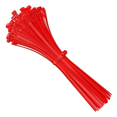Abbildung von intervisio Kabelbinder Wiederverschließbar, 350mm x 7,5mm, rot, 100 Stück, Wiederlösbar, Wiederverwendbar