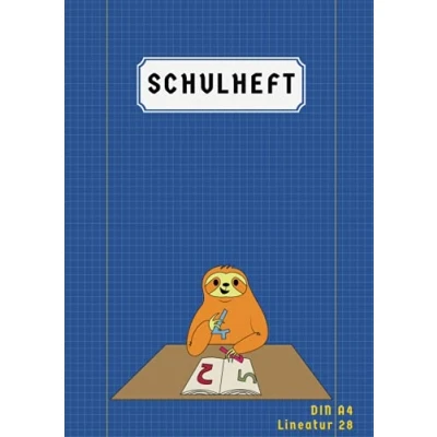 Abbildung von Schulheft a4 Lineatur 28: Matheheft 28 kariert mit rand Doppelrand 50 Blatt Blau