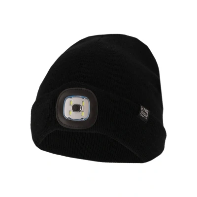Abbildung von Thermomütze mit wiederaufladbarem LED Licht Schwarz