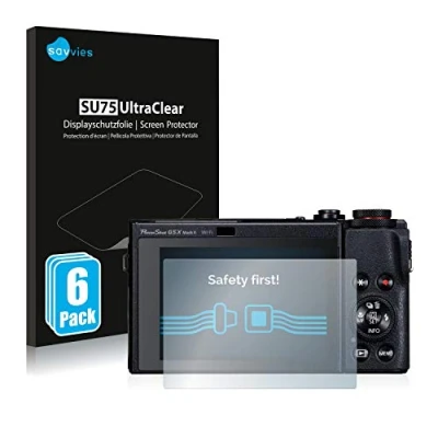 Abbildung von Savvies 6 Stück Schutzfolie für Canon PowerShot G5 X Mark II Displayschutz Folie Ultra Transparent